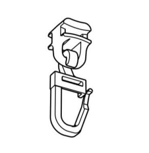 Glider Carrier with Curtain Hook White 4010-50 (Goelst 5600, 6300, 6200, T300, T250)