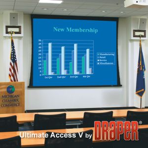 Ultimate Access Series V with Tab-Tension & Ceiling Enclosure 221 x 124cm 16/9 Presentation