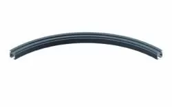 2Way 1000mm x 90Deg Curved Track Black (600mm Straight Ends)